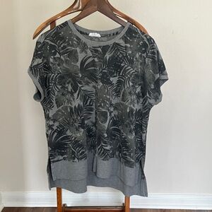 Westbound Dark Gray Floral Women's Top